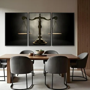 Quadro Balança Direito Advocacia kit três telas