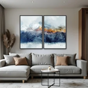 Quadro Cordilheiras Abstratas kit duas telas