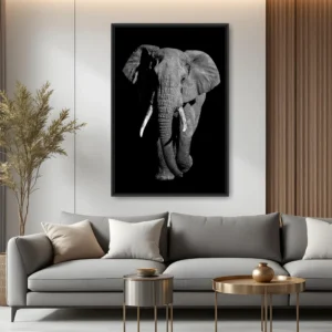 Quadro Elefante Fundo Preto