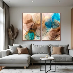Quadro Ondas Mármore kit duas telas