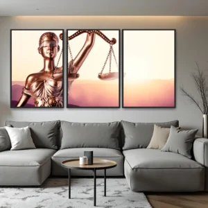 Quadro Themis Horizonte Advocacia kit três telas