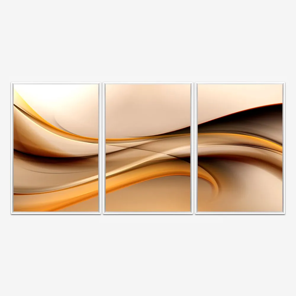 Quadro Abstratos Linhas Elegantes kit três telas - Imagem 4