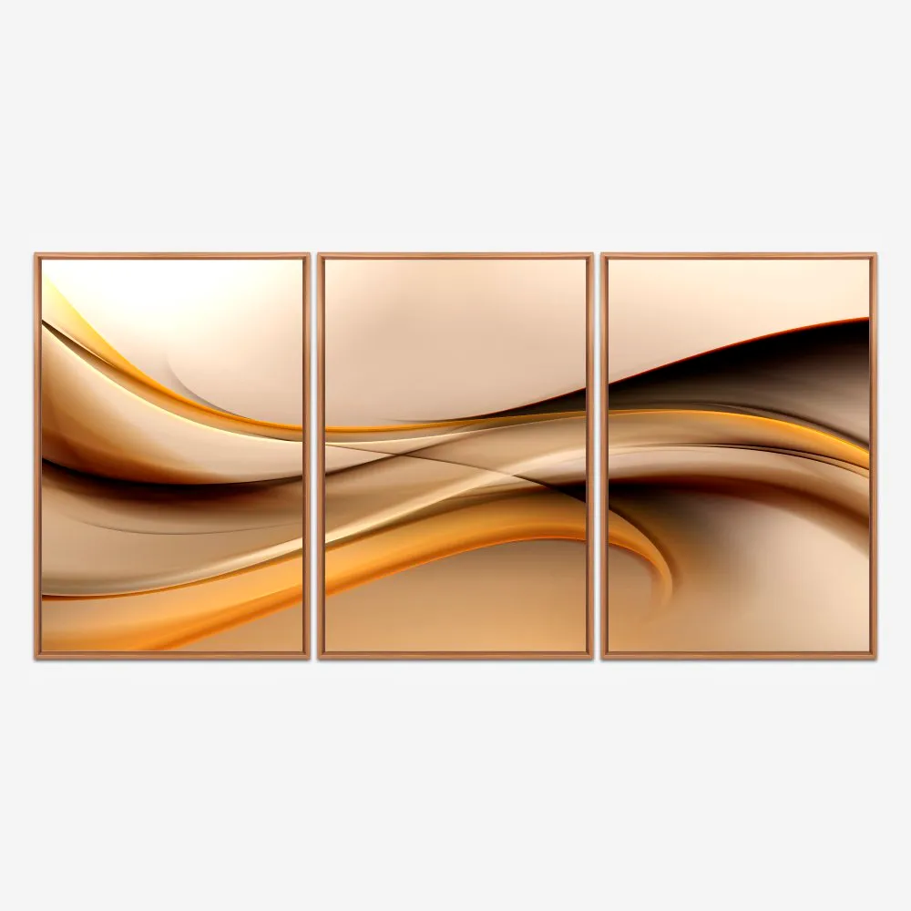 Quadro Abstratos Linhas Elegantes kit três telas - Imagem 6