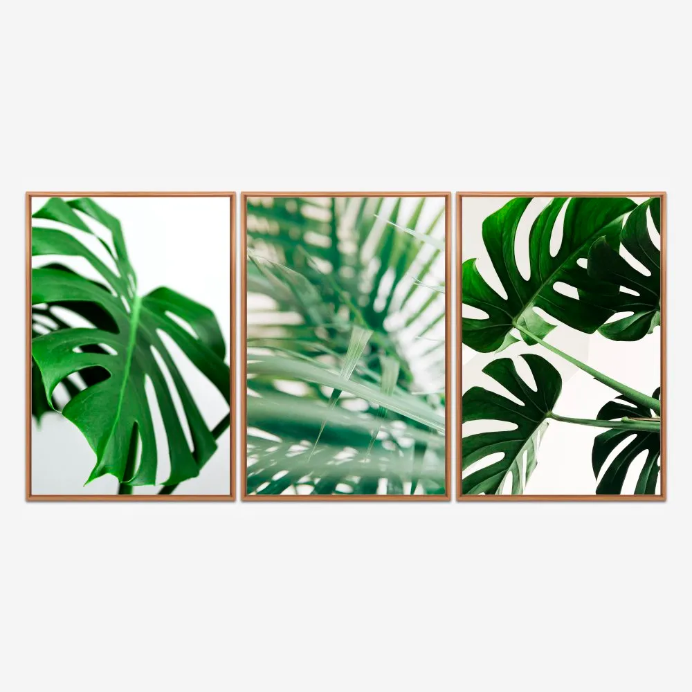 Quadro Folhagem Verde kit três telas - Imagem 6