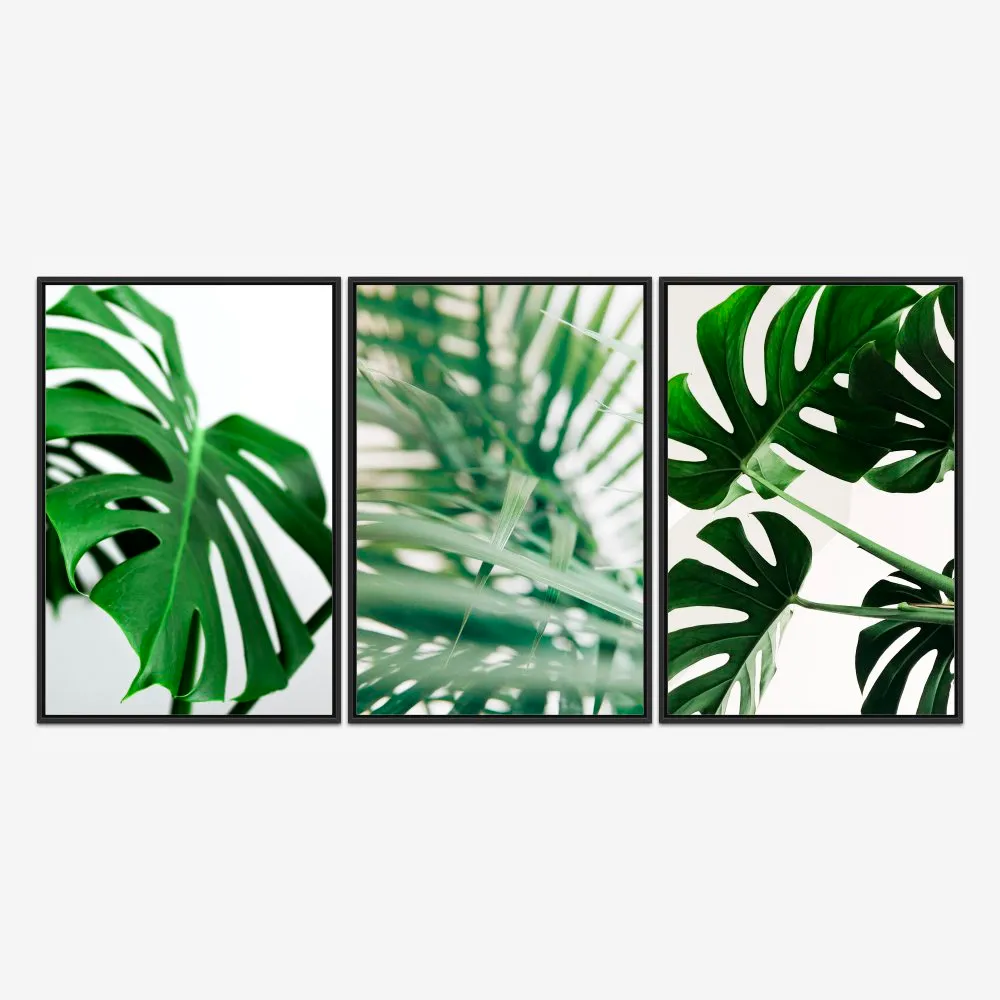Quadro Folhagem Verde kit três telas - Imagem 3