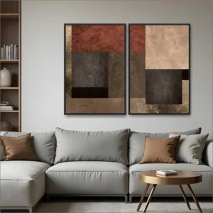 Quadro Abstrato Geométrico Elegante por Gabriel Mauro kit duas telas