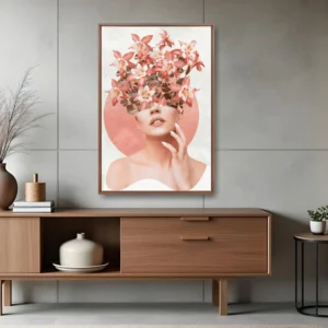 Quadro Colagem Mulher com Flores 2 por Diego Angelo