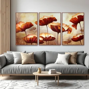 Quadro Flores Paint kit três telas