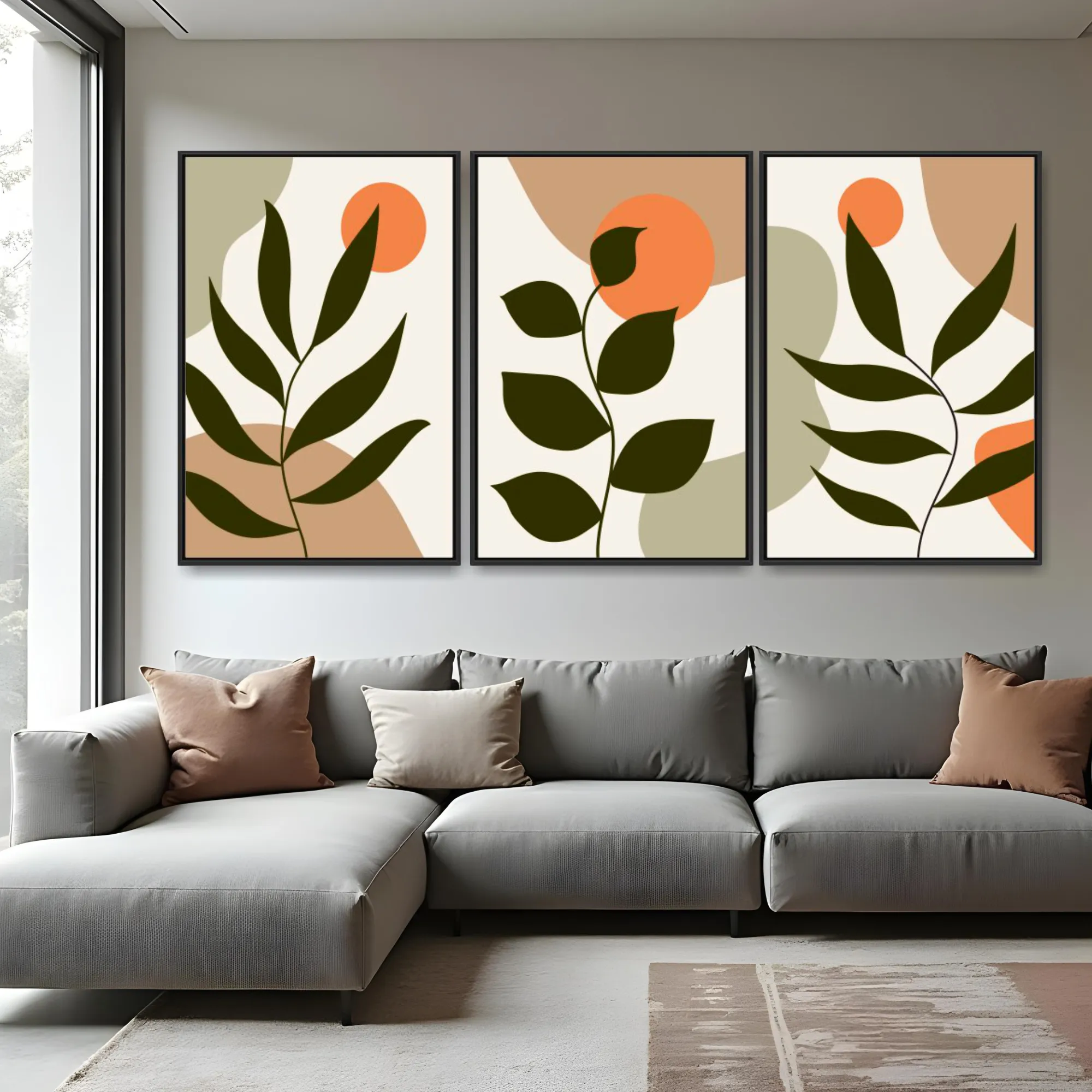 Quadro Orgânico Branches por Ale Gazola kit três telas