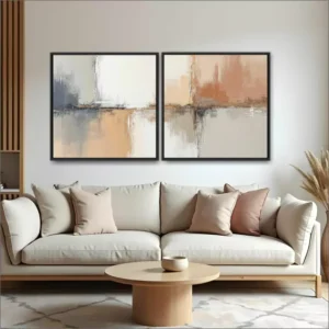 Quadro Abstrato Moderno 3 kit duas telas