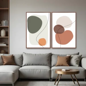 Quadro Formas e Linha Duo 1 por Ale Gazola kit duas telas