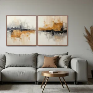 Quadro Abstrato Moderno 2 kit duas telas