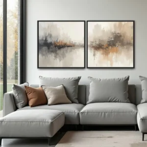 Quadro Abstrato Moderno 1 kit duas telas