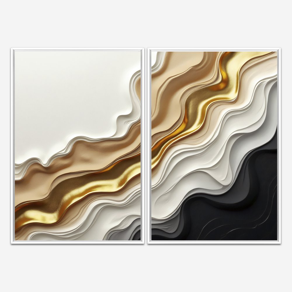 Quadro Elegant Abstract Waves kit 2 telas - Imagem 4