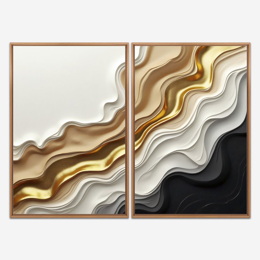 Quadro Elegant Abstract Waves kit 2 telas - Imagem 6
