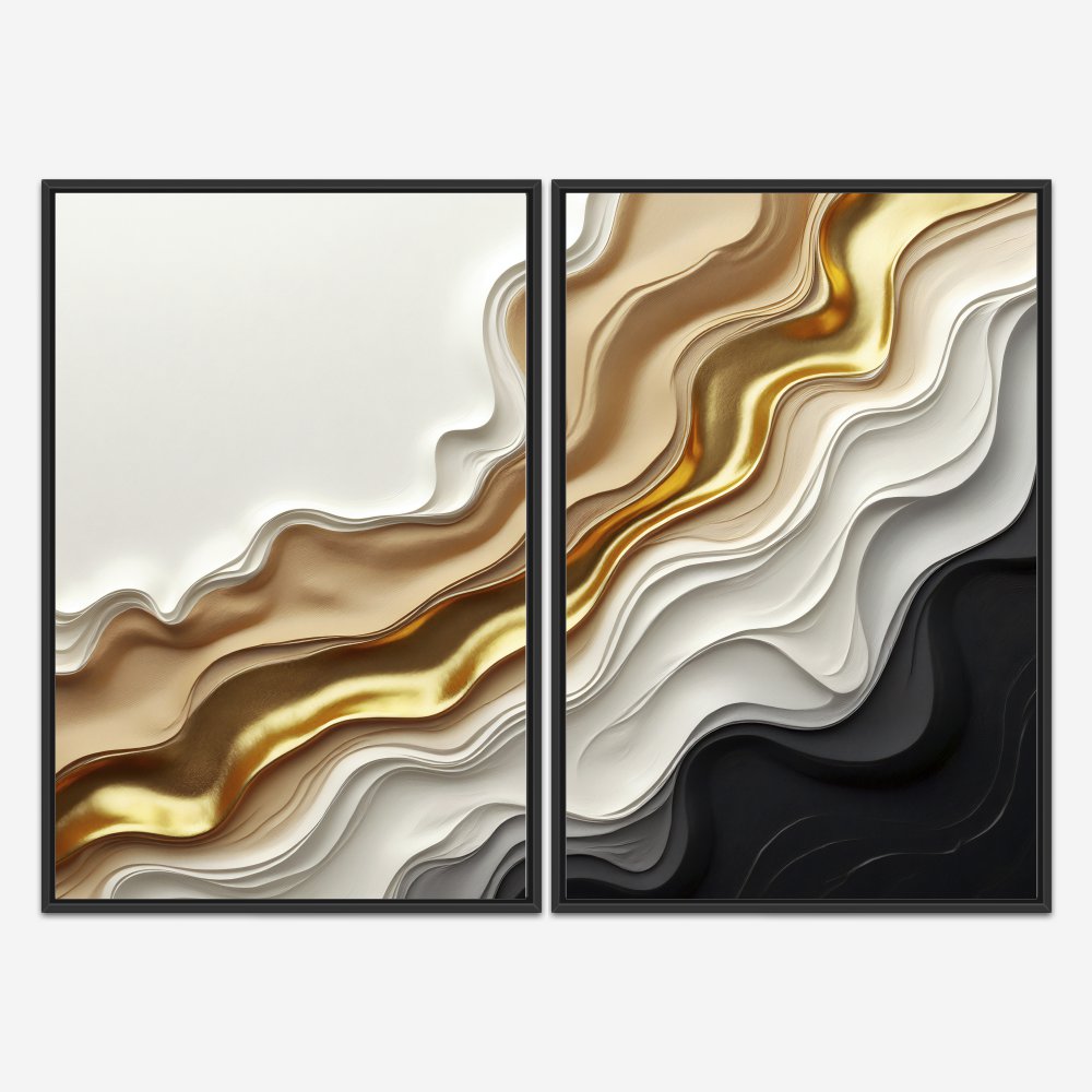 Quadro Elegant Abstract Waves kit 2 telas - Imagem 2