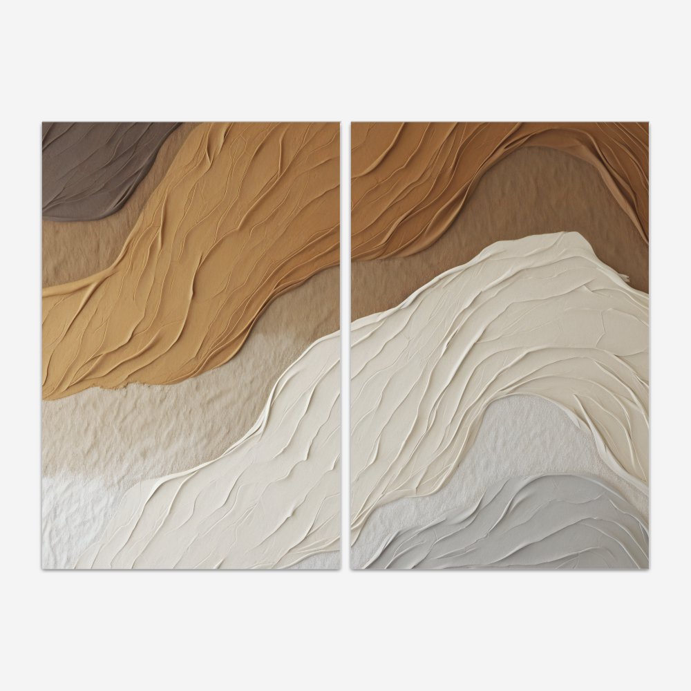 Quadro Textura 3D Soft kit 2 telas - Imagem 3