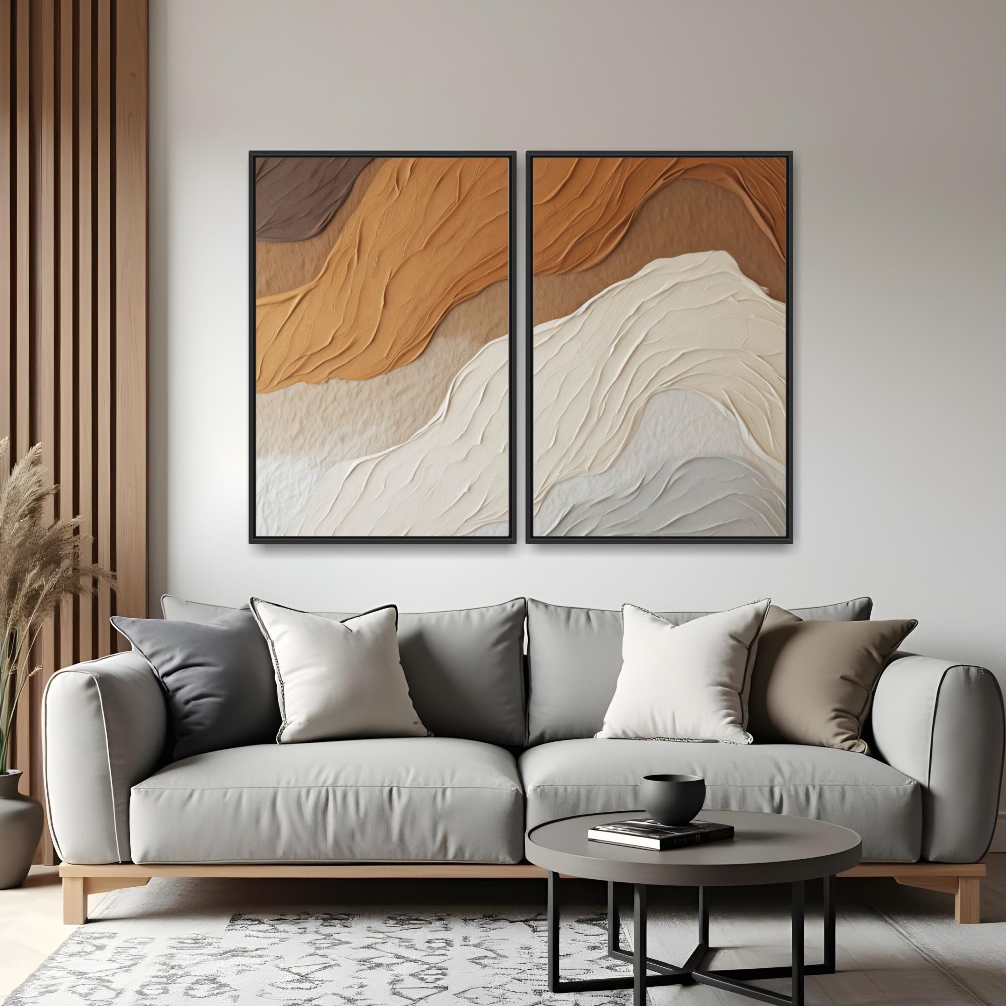 Quadro Textura 3D Soft kit 2 telas