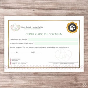 Certificado de Coragem Pet 30143