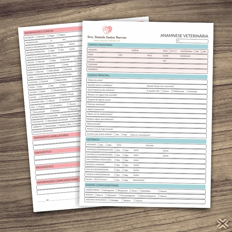 Ficha Anamnese Veterinária 3086