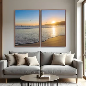 Quadro Gaivotas Garopaba por Ale Gazola kit duas telas