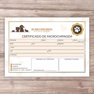Certificado de Microchip Pet 30109