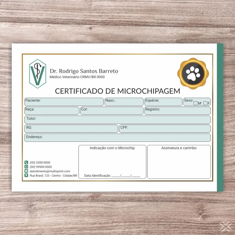 Certificado de Microchip Pet 3012