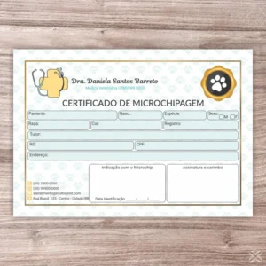 Certificado de Microchip Pet 3054