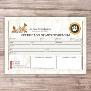 Certificado de Microchip Pet 3056