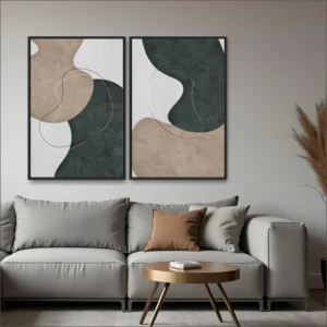 Quadro Abstrato Orgânico Textura kit duas telas