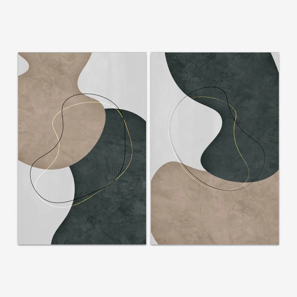 Quadro Abstrato Orgânico Textura kit duas telas - Imagem 2