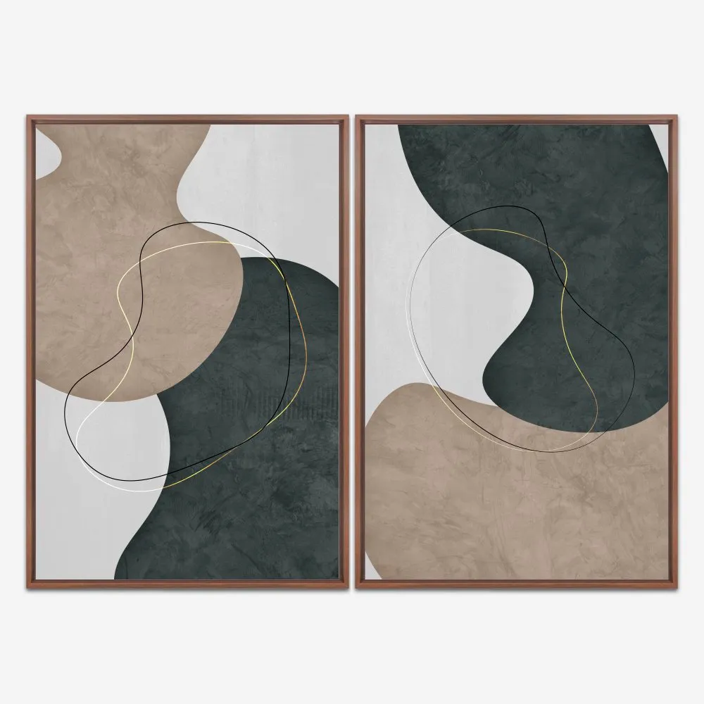 Quadro Abstrato Orgânico Textura kit duas telas - Imagem 5