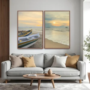 Quadro Barcos Final de Tarde em Floripa por Ale Gazola kit duas telas