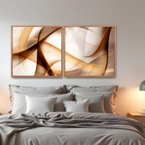 Quadro Abstrato Elegante Traços kit duas telas
