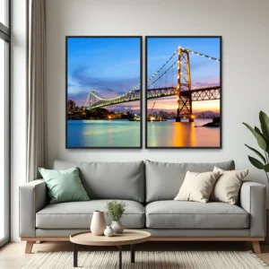 Quadro Floripa Ponte Hercílio Luz kit 2 telas