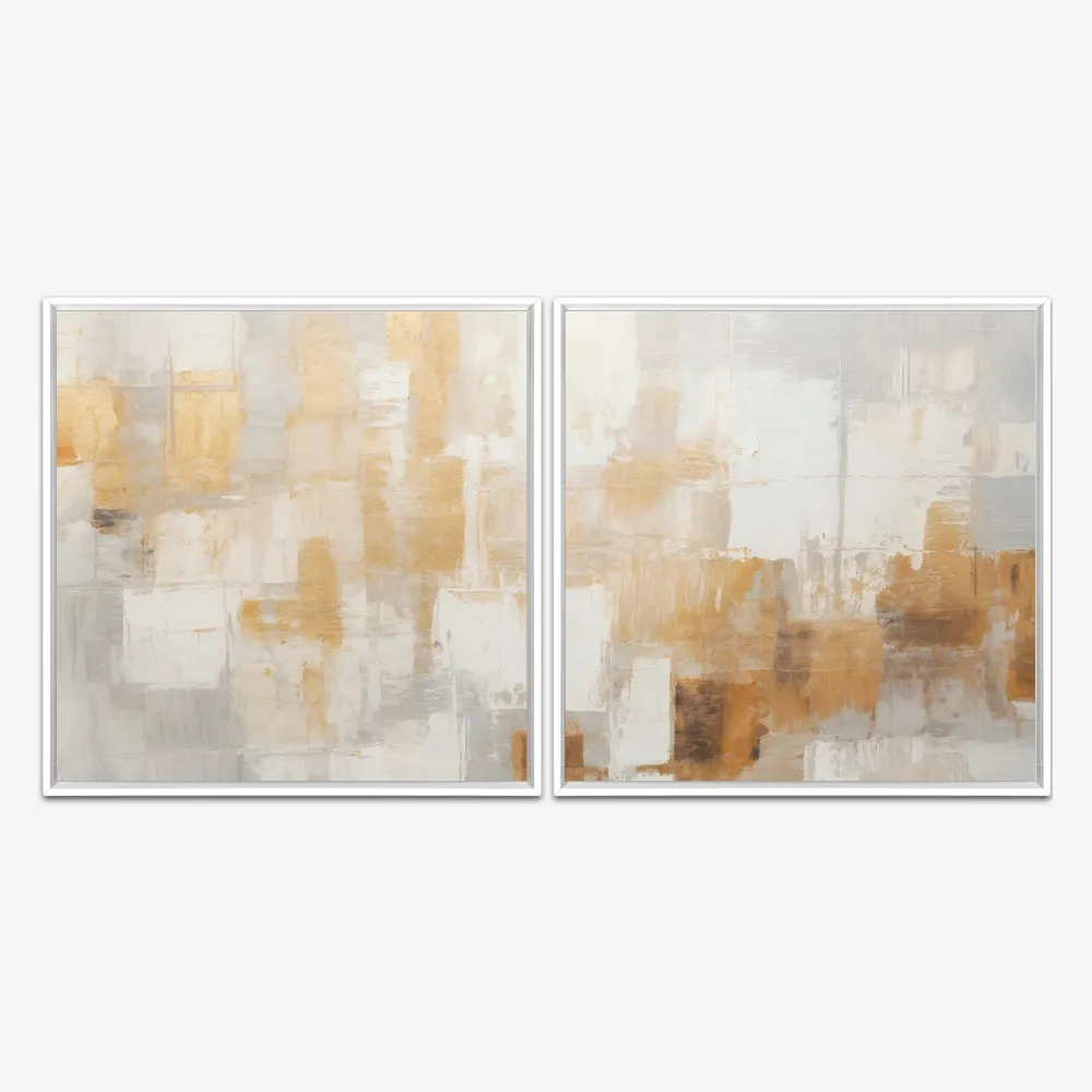Quadro Abstract Golden Spots kit duas telas - Imagem 4