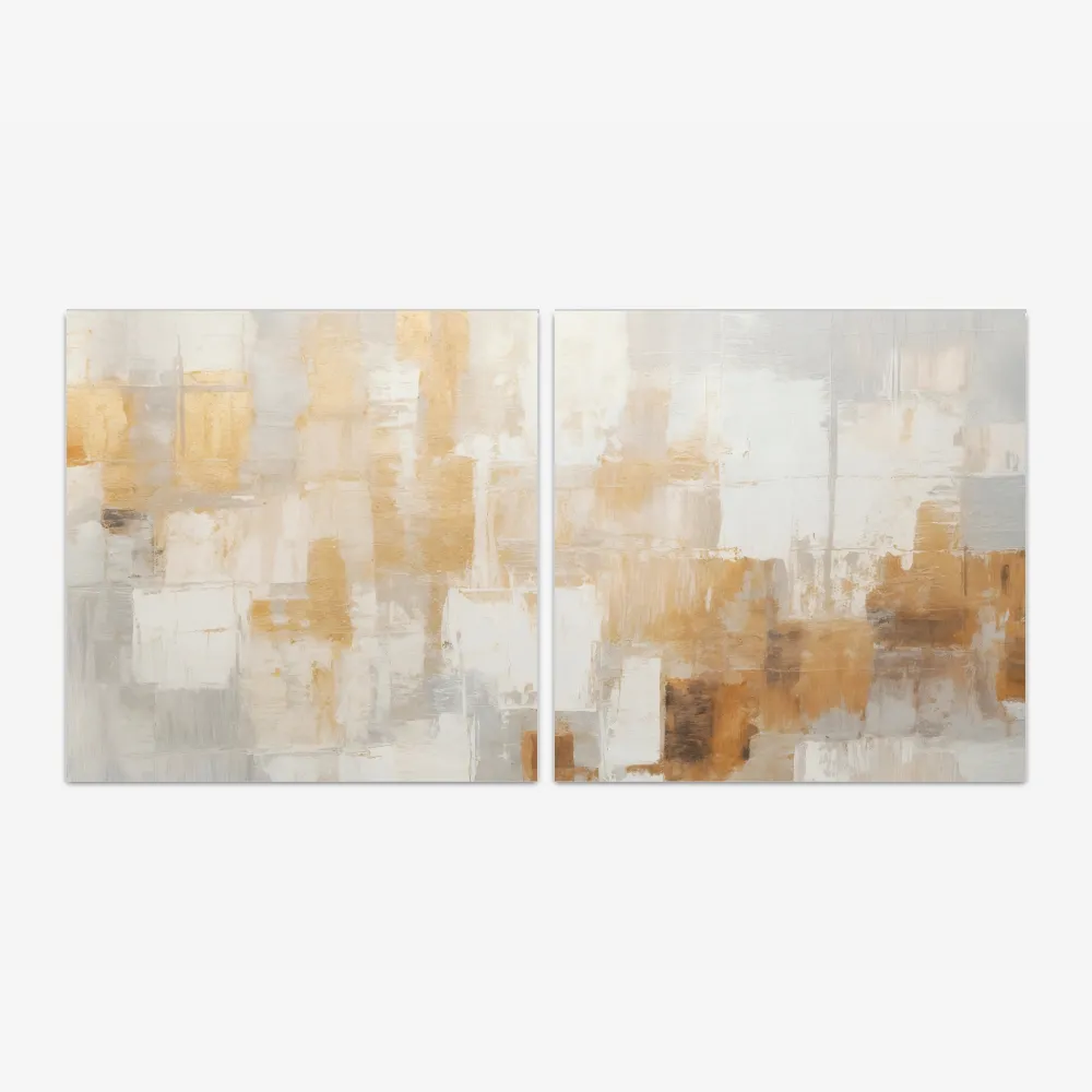 Quadro Abstract Golden Spots kit duas telas - Imagem 2