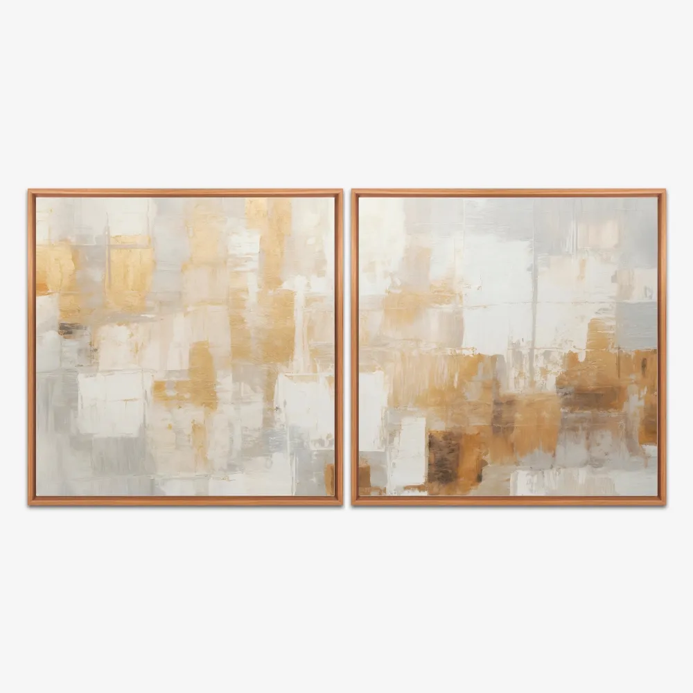 Quadro Abstract Golden Spots kit duas telas - Imagem 6