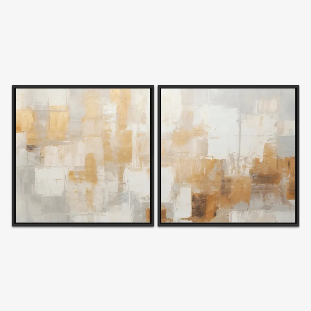 Quadro Abstract Golden Spots kit duas telas - Imagem 3