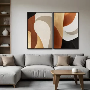 Quadro Abstrato Texturas Terrosas kit duas telas