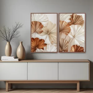 Quadro Palm Leque Decor kit duas telas