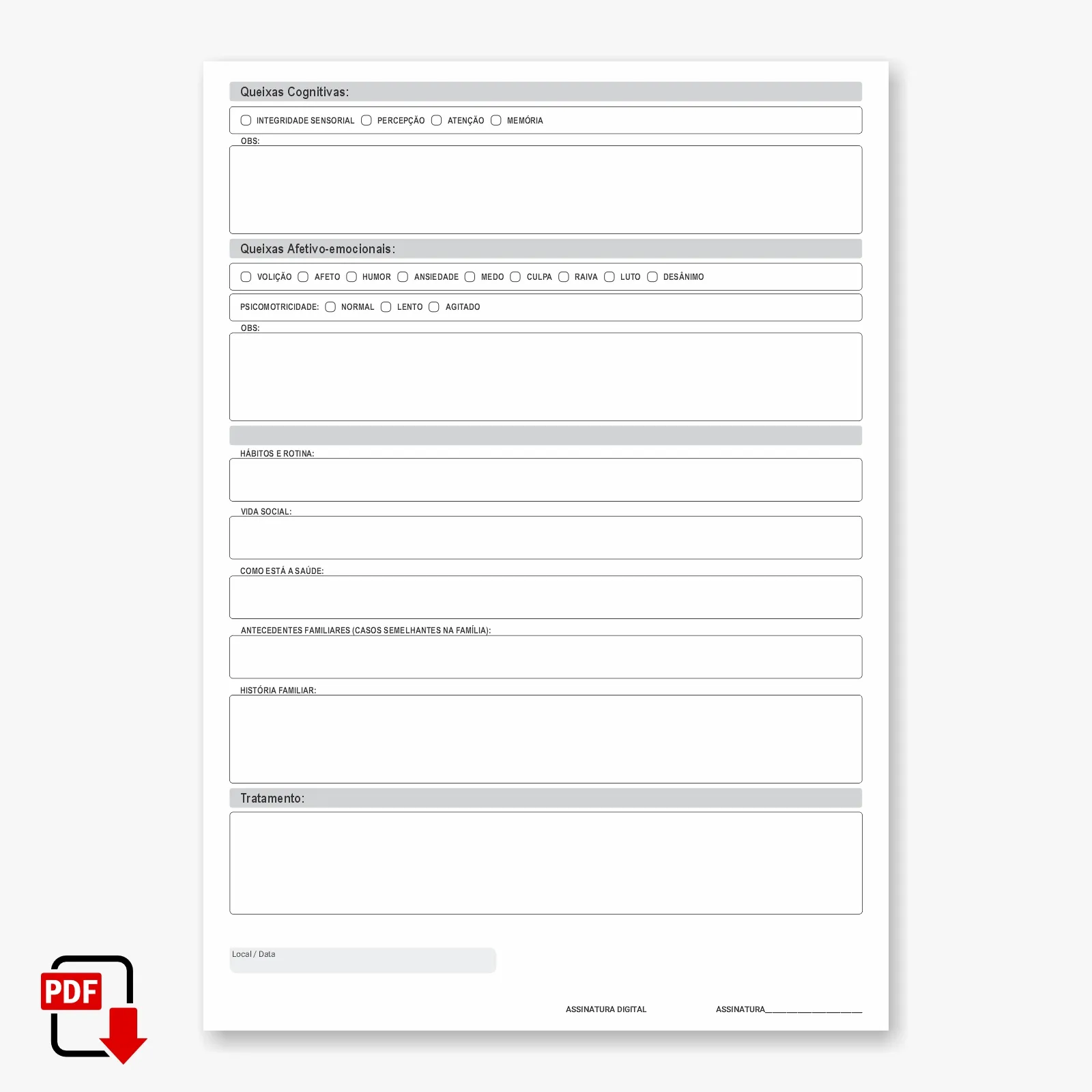 Ficha Anamnese Psicólogo Digital - Imagem 2