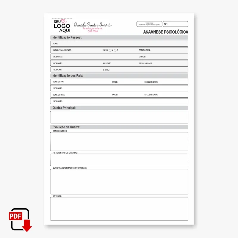 Ficha Anamnese Psicólogo Digital - Imagem 3