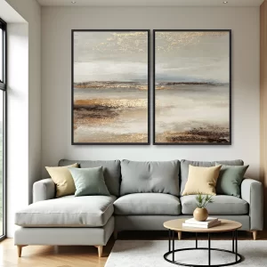 Quadro Charming Golden kit duas telas