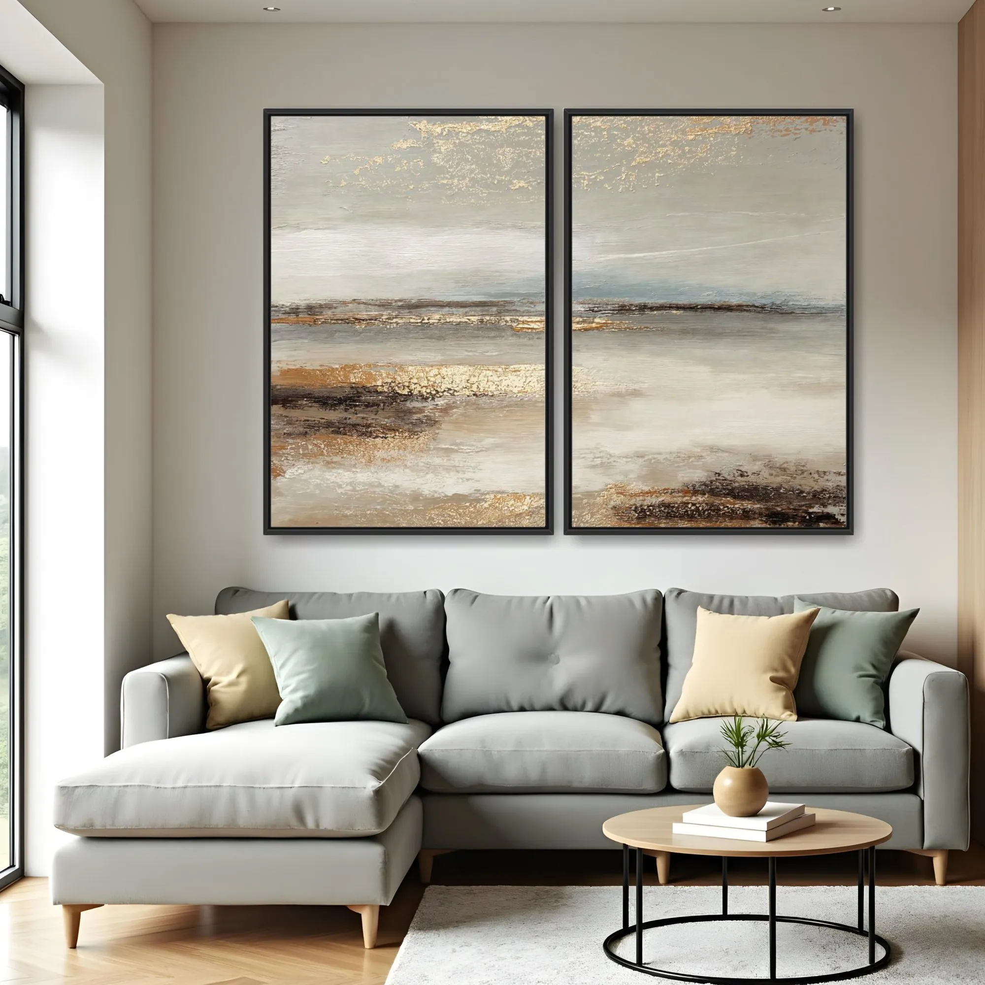 Quadro Charming Golden kit duas telas