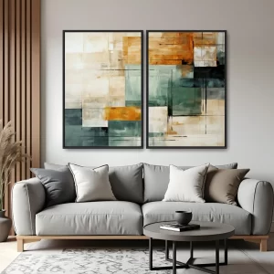 Quadro Green and Gold in Shades kit duas telas