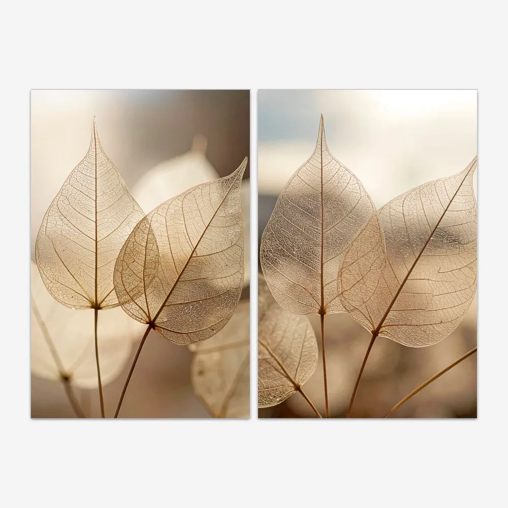Quadro Translucent Leaves kit duas telas - Imagem 2