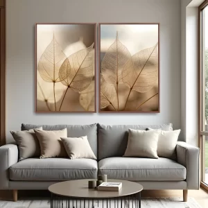 Quadro Translucent Leaves kit duas telas