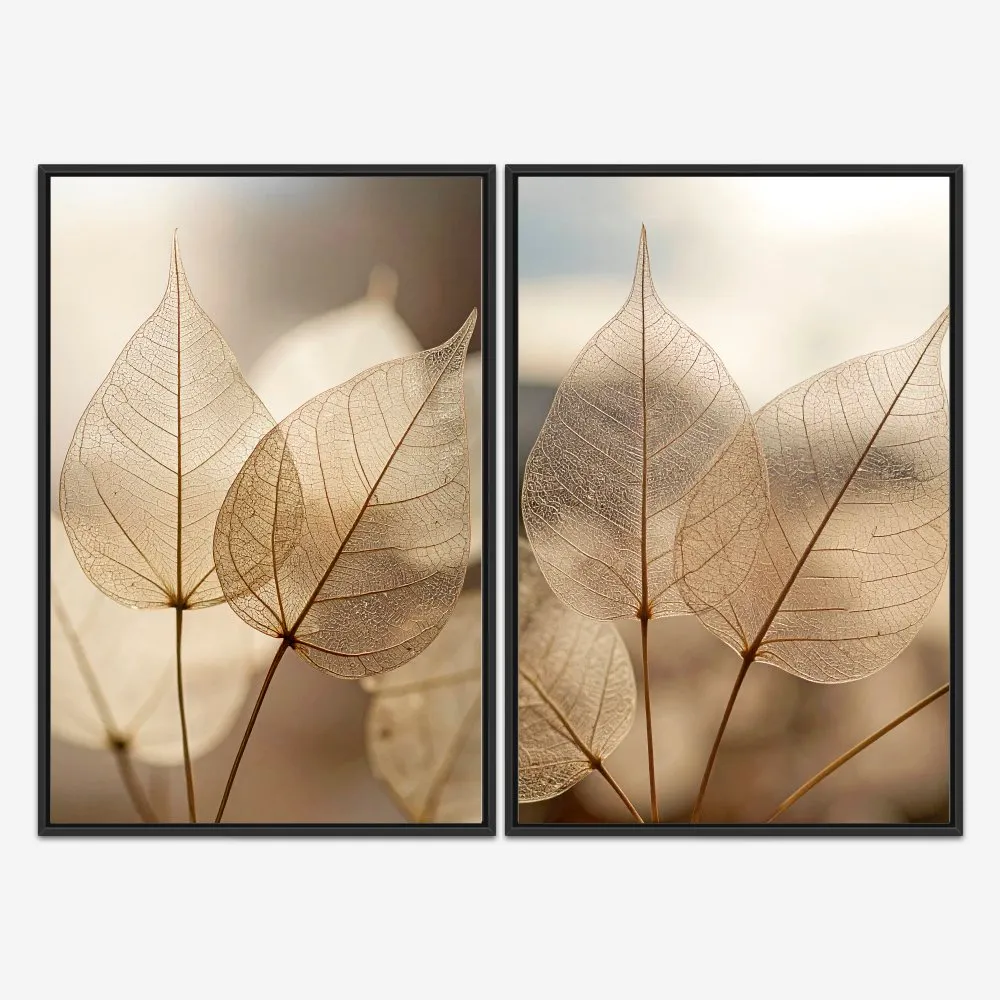 Quadro Translucent Leaves kit duas telas - Imagem 3