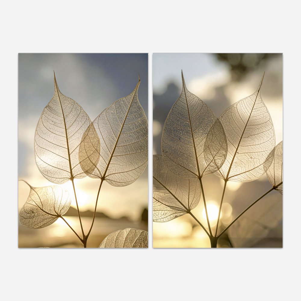 Quadro Transparent Leaves kit duas telas - Imagem 2